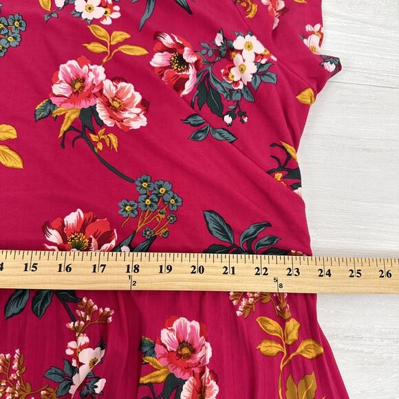 NWT Ann Taylor Loft Midi Dress Plus Size 26 4X Pink Floral Short Sleeves Jersey - Picture 10 of 13